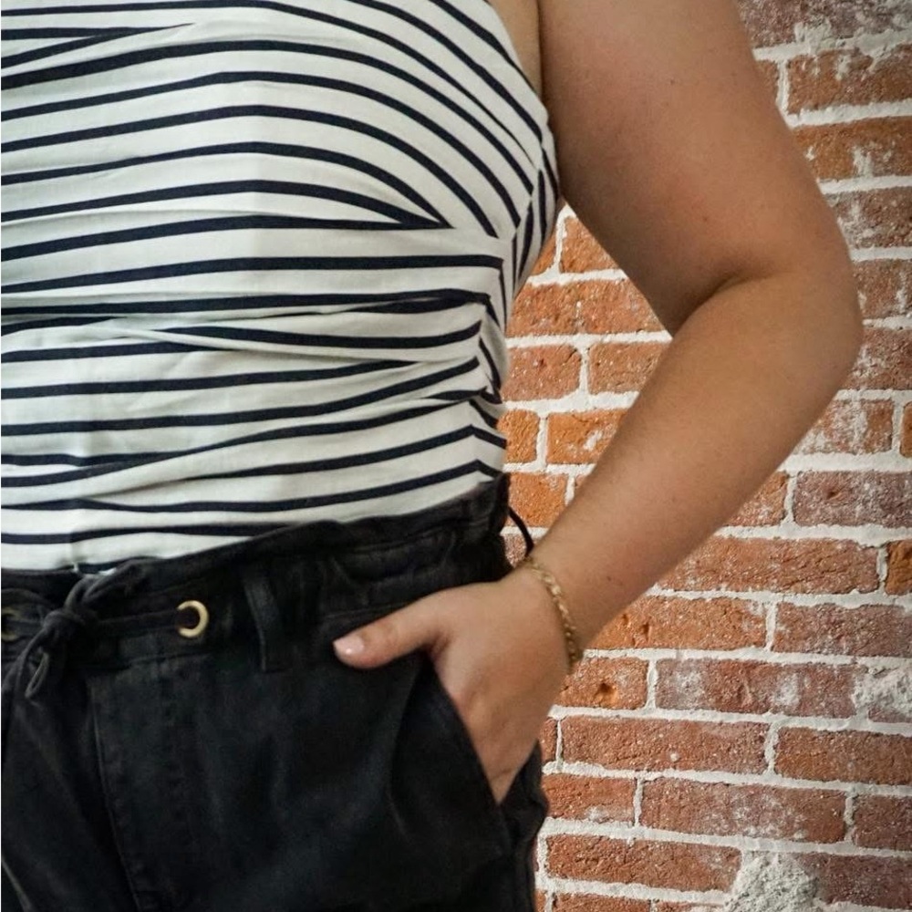 Striped Black and White Tank Top